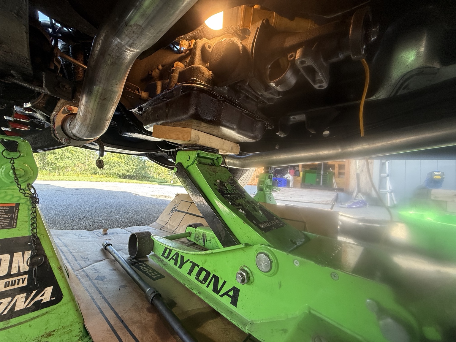On-site undercarriage and powertrain repair in progress